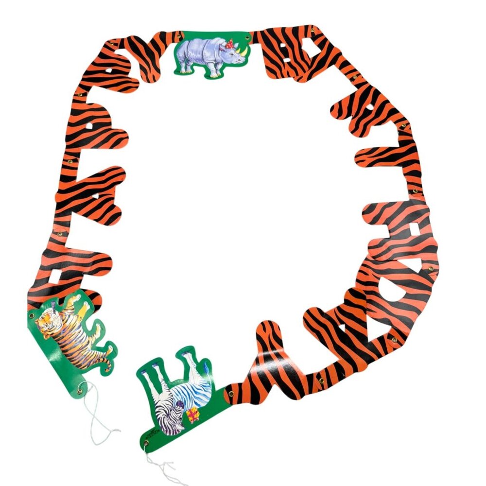 Tiger & Safari Animals String Garland Banner For Party Decor